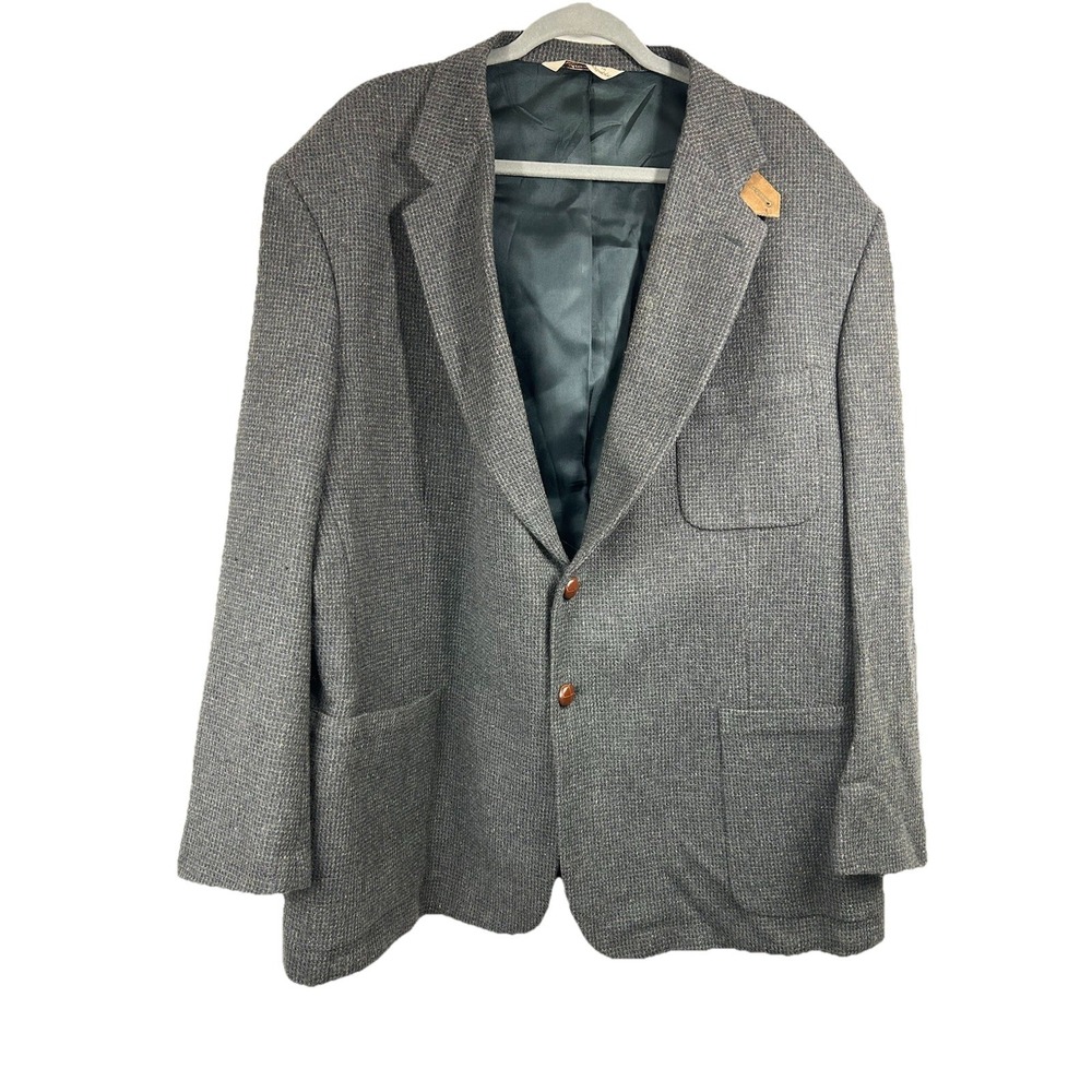 Vintage Hunt Valley Men's Blazer Size 50R Wool Plaid‎ Preppy Heritage Professor